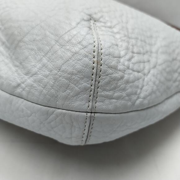 Coach White Pebbled Leather Zipper Closure Hobo Shoulder Bag - Picture 14 of 16